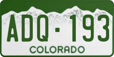 CO license plate ADQ193