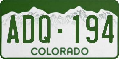 CO license plate ADQ194