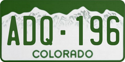 CO license plate ADQ196