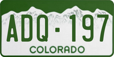 CO license plate ADQ197