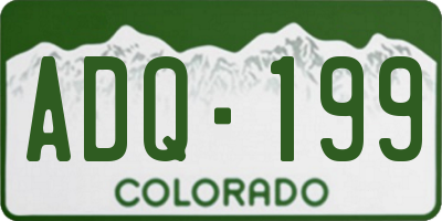CO license plate ADQ199