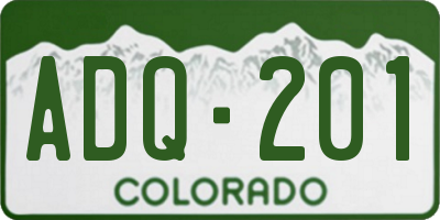 CO license plate ADQ201