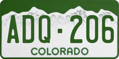 CO license plate ADQ206