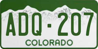 CO license plate ADQ207