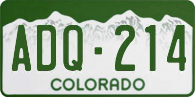 CO license plate ADQ214