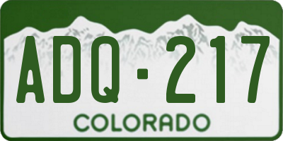 CO license plate ADQ217