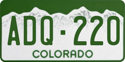 CO license plate ADQ220