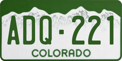 CO license plate ADQ221