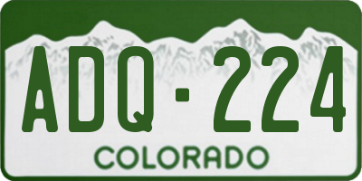 CO license plate ADQ224