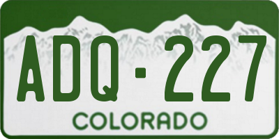 CO license plate ADQ227