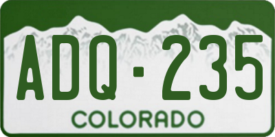 CO license plate ADQ235