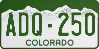 CO license plate ADQ250