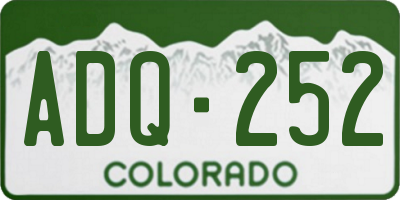 CO license plate ADQ252