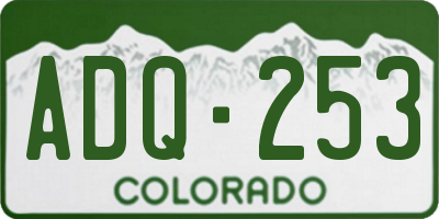 CO license plate ADQ253