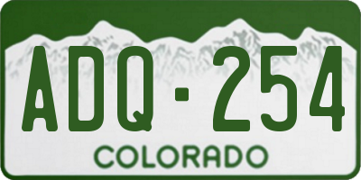 CO license plate ADQ254