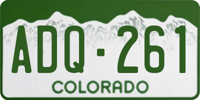 CO license plate ADQ261