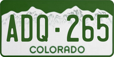 CO license plate ADQ265