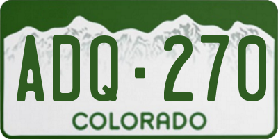 CO license plate ADQ270
