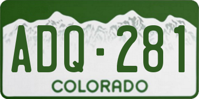 CO license plate ADQ281