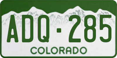 CO license plate ADQ285