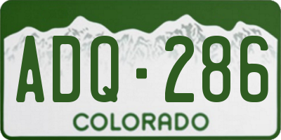 CO license plate ADQ286