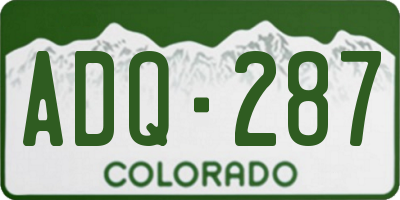 CO license plate ADQ287