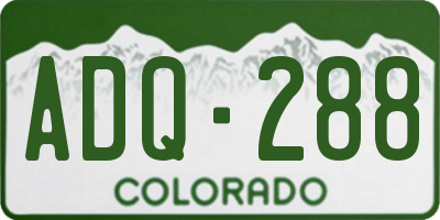 CO license plate ADQ288