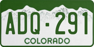 CO license plate ADQ291