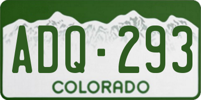 CO license plate ADQ293
