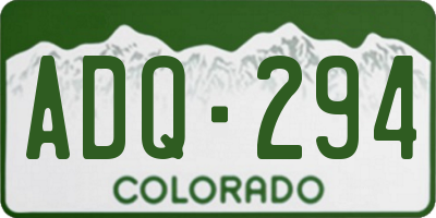 CO license plate ADQ294