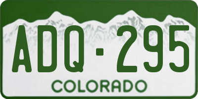 CO license plate ADQ295