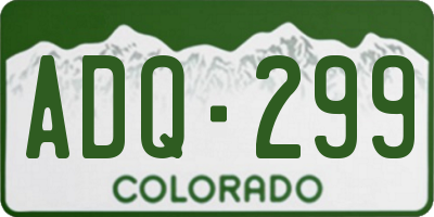 CO license plate ADQ299