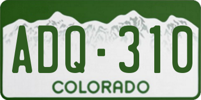 CO license plate ADQ310