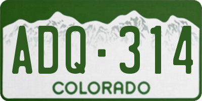 CO license plate ADQ314