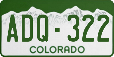 CO license plate ADQ322