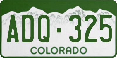CO license plate ADQ325