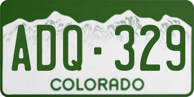 CO license plate ADQ329