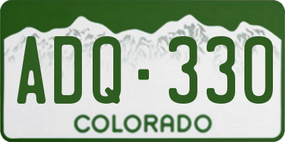 CO license plate ADQ330