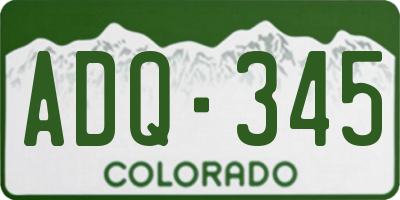 CO license plate ADQ345