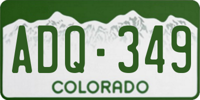 CO license plate ADQ349