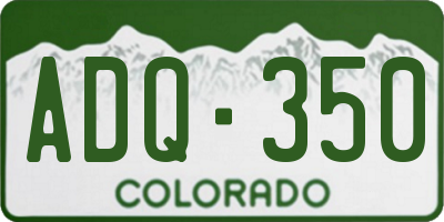 CO license plate ADQ350