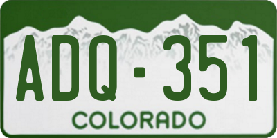 CO license plate ADQ351