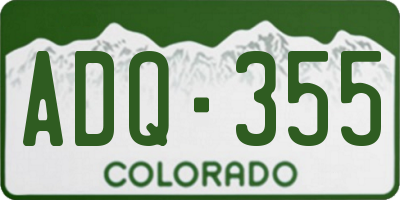 CO license plate ADQ355
