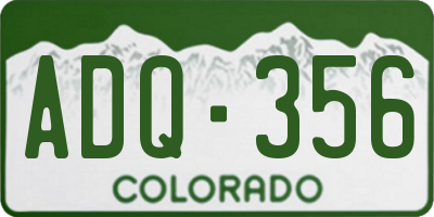 CO license plate ADQ356