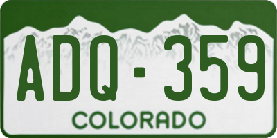 CO license plate ADQ359