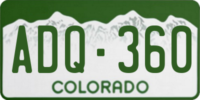 CO license plate ADQ360