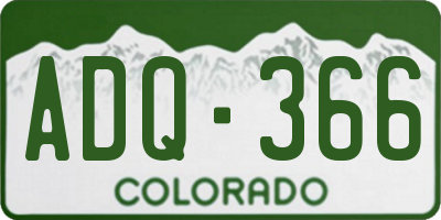 CO license plate ADQ366