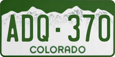 CO license plate ADQ370