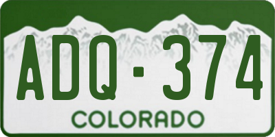 CO license plate ADQ374