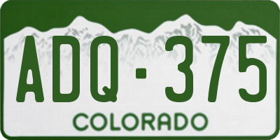 CO license plate ADQ375